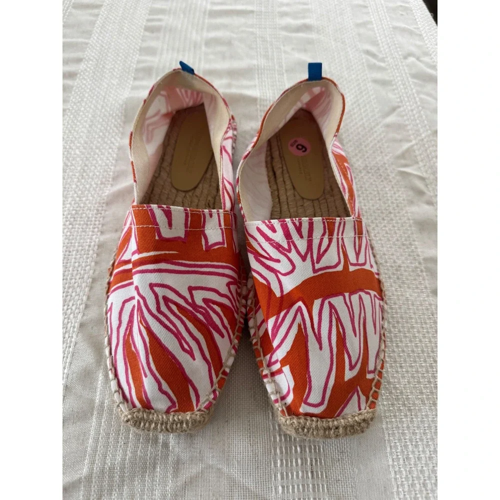 Women's Haus Of Assembly Espadrille Slip On‎ Shoes Size 9 Orange Pink Barbiecore